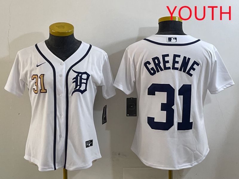 Youth Detroit Tigers #31 Greene White Game 2025 Nike MLB Jersey style 2